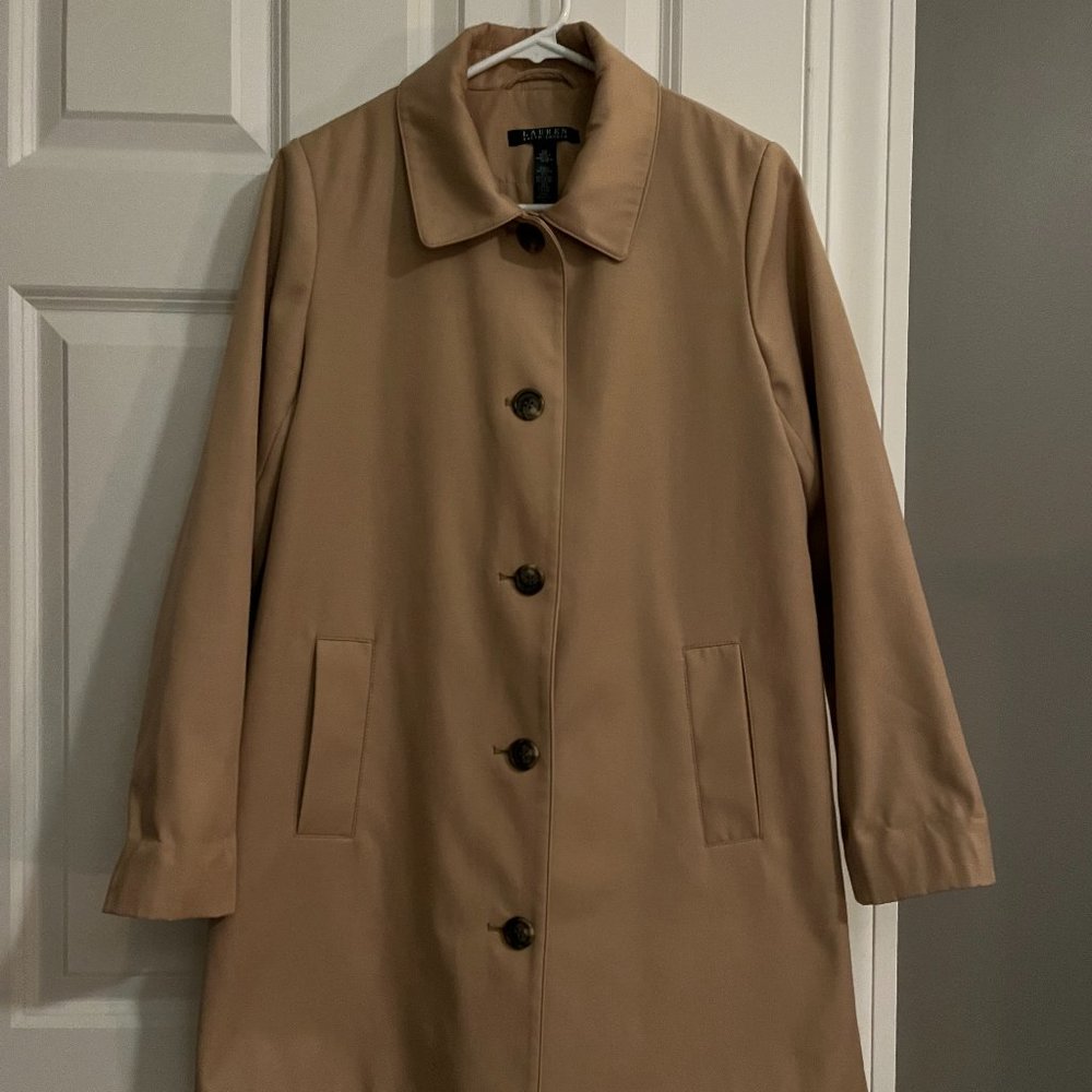 Lauren Ralph Lauren Vintage Tan Button Down Coat, Size XS